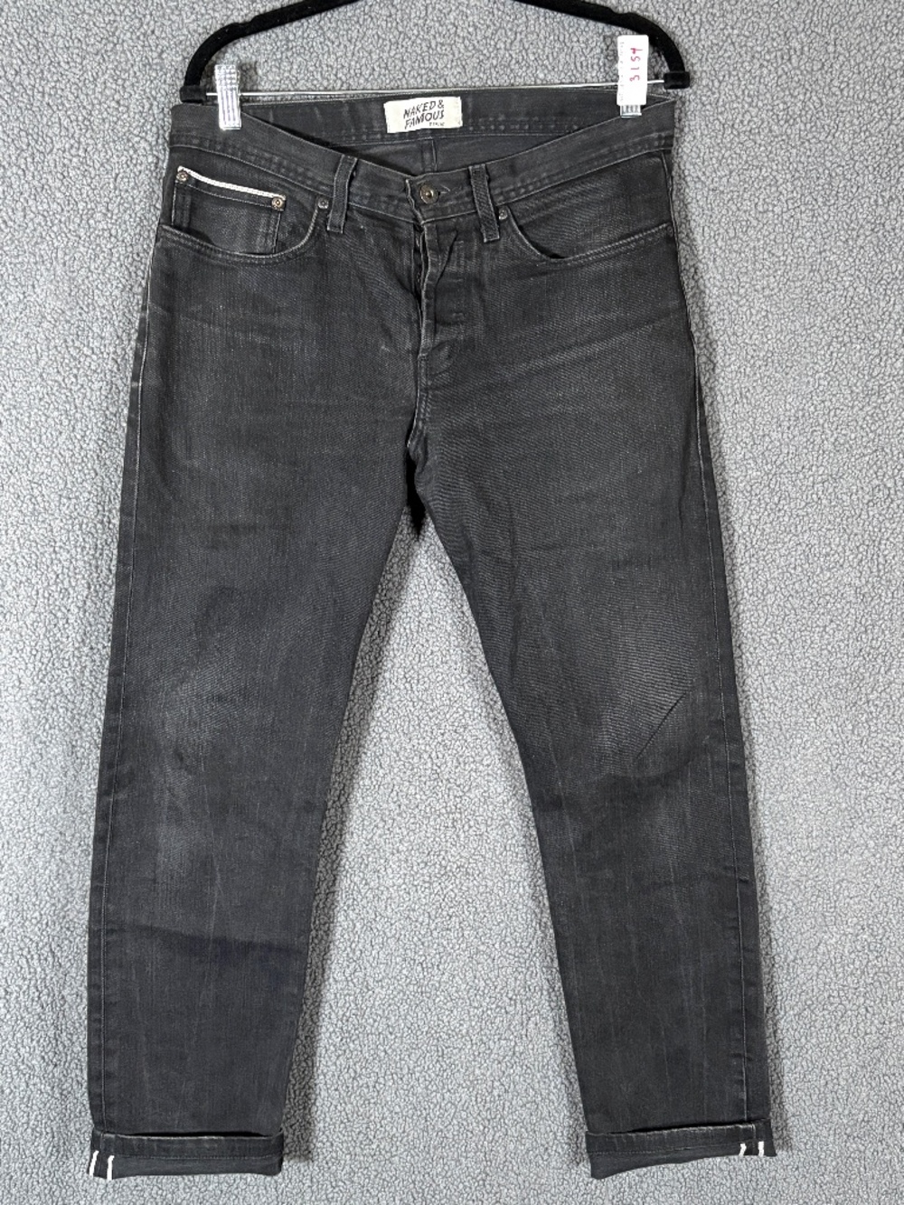 Naked & Famous Weird Guy Stretch Selvedge Button Fly Jeans - Men's Size 32*29